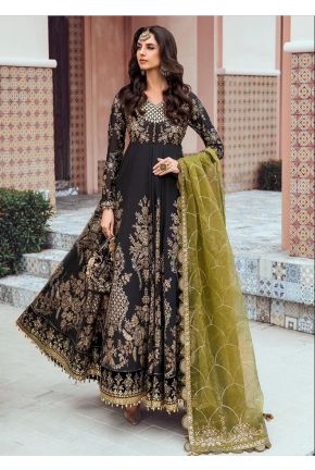 Black and gold anarkali suit sale