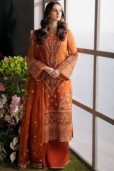 Russet Embroidered Pakistani Palazzo Suit