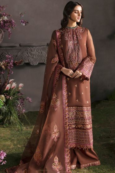 Mahogany Embroidered Pakistani Palazzo Suit