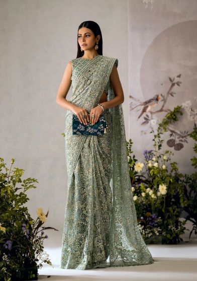 Edit Look Embroidered Pakistani Saree