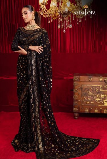 Luxury Chiffon Embroidered Pakistani Saree