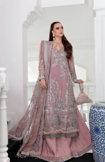 Violet Embroidered Pakistani Palazzo Suit
