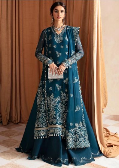Lapis Embroidered Pakistani Anarkali Suit