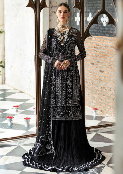 Mystic Noir Embroidered Pakistani Palazzo Suit