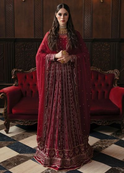 Sangria Embroidered Pakistani Anarkali Suit