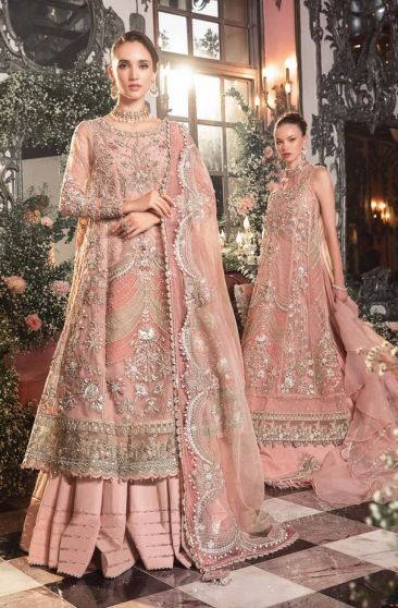 Pastel Pink Embroidered Pakistani Palazzo Suit