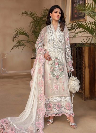 Off White Embroidered Pakistani Salwar Kameez