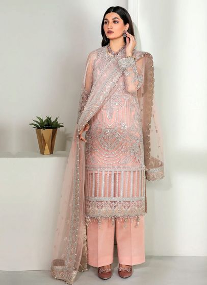 Unstitched Collection Embroidered Pakistani Palazzo Suit