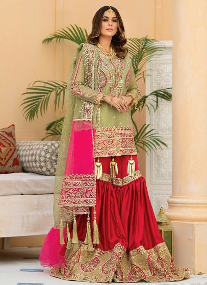 Nemesia Embroidered Pakistani Gharara Suit