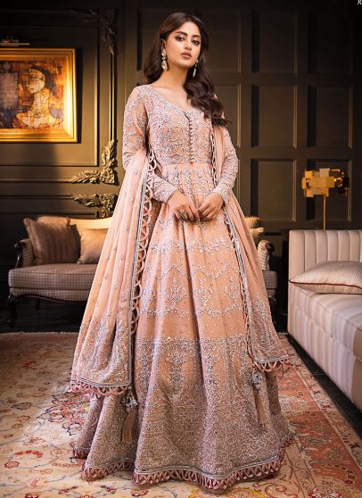 E-Adaa Sajal Edit Embroidered Pakistani Anarkali