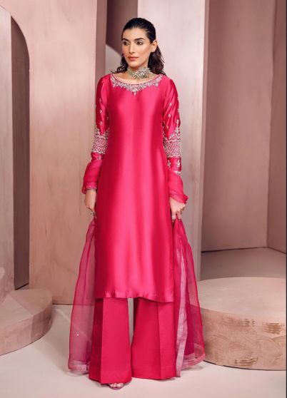 Blush Berry Embroidered Pakistani Palazzo Suit