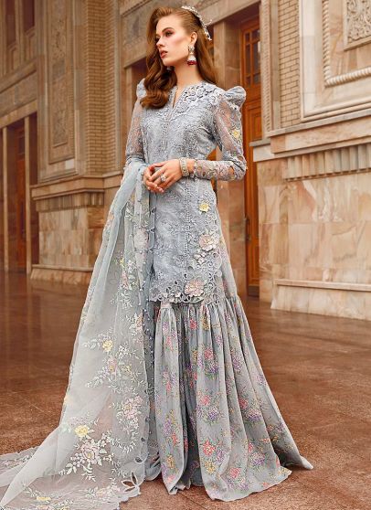 Lawn Collection Embroidered Pakistani Gharara Suit