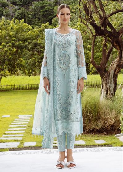 Sky blue outlet pakistani dresses