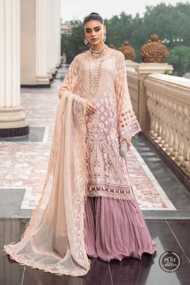 Lilac Embroidered Pakistani Palazzo Suit
