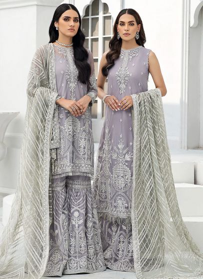 Meryl Embroidered Pakistani Gharara Suit/ Palazzo Suit