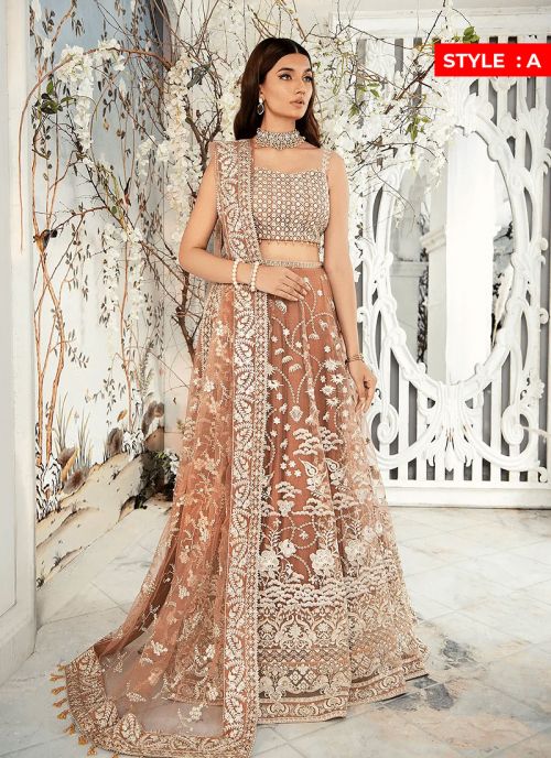 Light Gray Designer Embroidered Lehenga Style Anarkali Suit | Saira's  Boutique