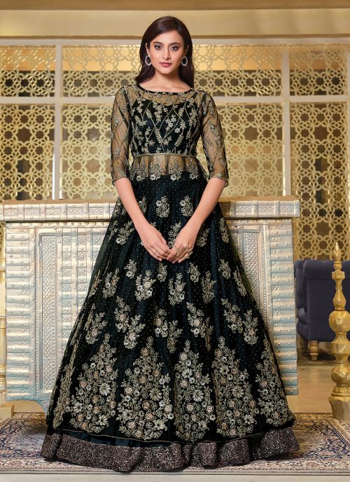 black choli golden lehenga